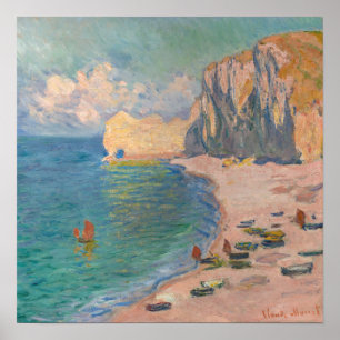 Claude Monet - Etretat: Strand und Falaise d'Amont Poster