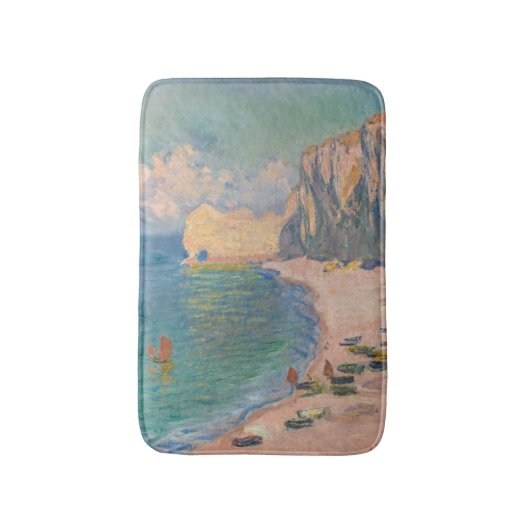 Claude Monet - Etretat: Strand und Falaise d'Betwe Badematte (Vorderseite Vertikal)