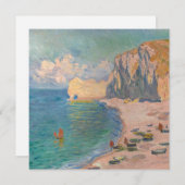 Claude Monet - Etretat: Strand und Falaise d'Betwe Einladung (Vorne/Hinten)