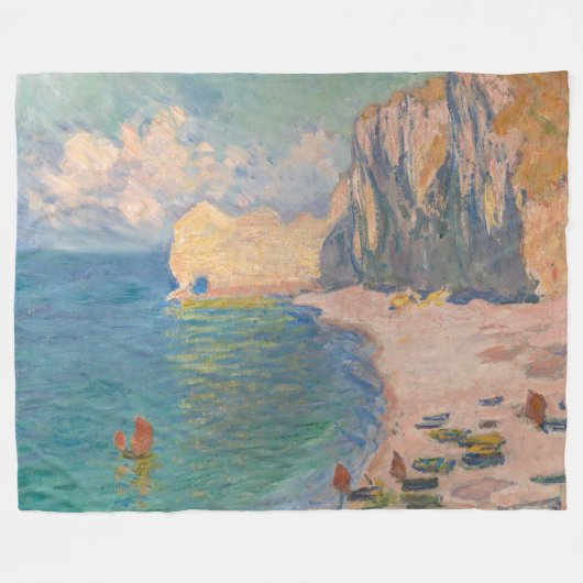 Claude Monet - Etretat: Strand und Falaise d'Betwe Fleecedecke (Vorderseite (Horizontal))