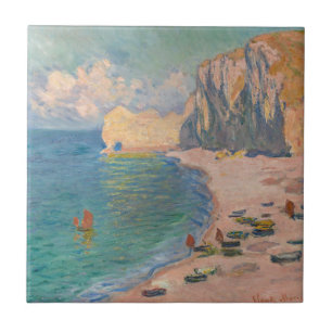 Claude Monet - Etretat: Strand und Falaise d'Betwe Fliese