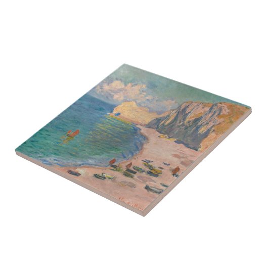 Claude Monet - Etretat: Strand und Falaise d'Betwe Fliese (Seite)