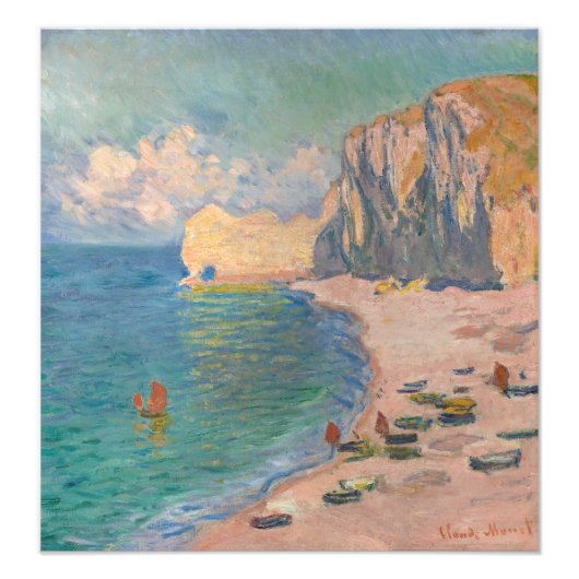 Claude Monet - Etretat: Strand und Falaise d'Betwe Fotodruck (Vorne)
