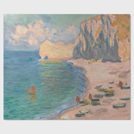 Claude Monet - Etretat: Strand und Falaise d'Betwe Geschenkpapier (Flach)