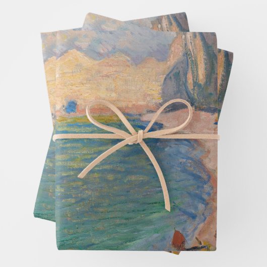 Claude Monet - Etretat: Strand und Falaise d'Betwe Geschenkpapier Set (Beispiel)