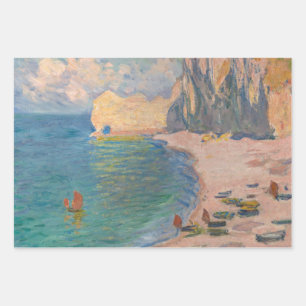 Claude Monet - Etretat: Strand und Falaise d'Betwe Geschenkpapier Set