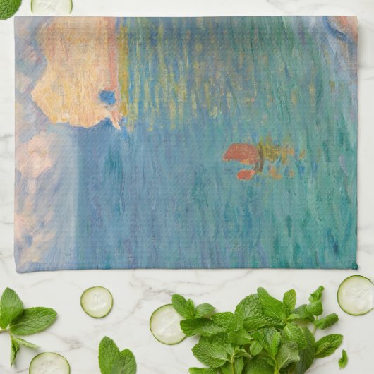 Claude Monet - Etretat: Strand und Falaise d'Betwe Geschirrtuch (Gefaltet)