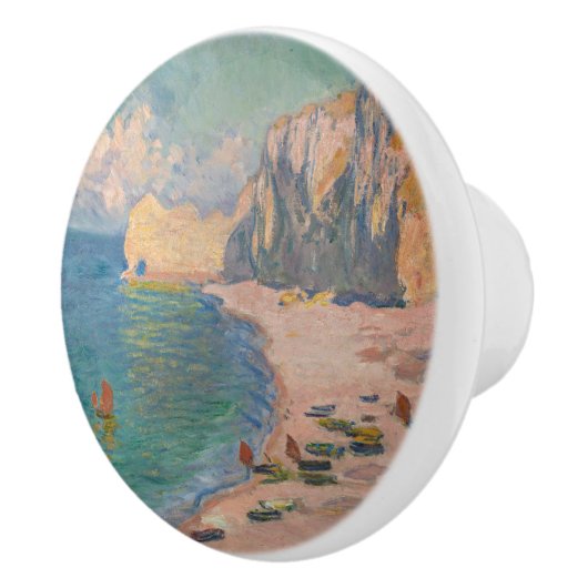 Claude Monet - Etretat: Strand und Falaise d'Betwe Keramikknauf (Rechts)
