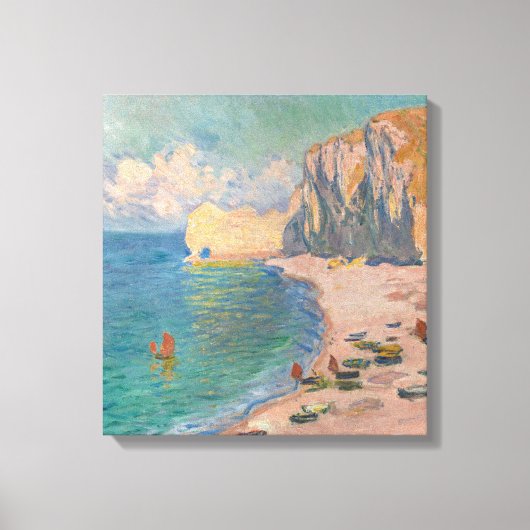 Claude Monet - Etretat: Strand und Falaise d'Betwe Leinwanddruck (Vorderseite)