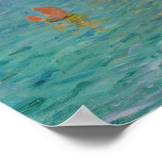 Claude Monet - Etretat: Strand und Falaise d'Betwe Poster (Ecke)