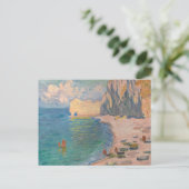 Claude Monet - Etretat: Strand und Falaise d'Betwe Postkarte (Stehend Vorderseite)