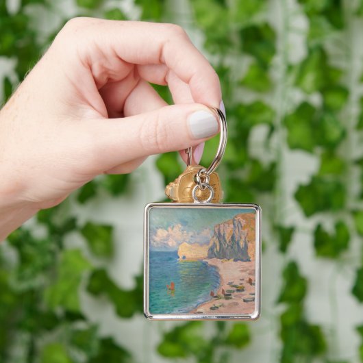 Claude Monet - Etretat: Strand und Falaise d'Betwe Schlüsselanhänger (Hand)