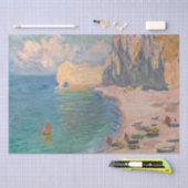 Claude Monet - Etretat: Strand und Falaise d'Betwe Seidenpapier (Handwerk)