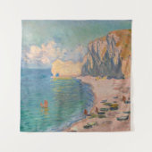 Claude Monet - Etretat: Strand und Falaise d'Betwe Wandteppich (Vorderseite)