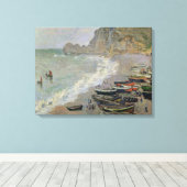 Claude Monet | Etretat, Strand und Porte d'Amont Leinwanddruck (Insitu (Holzboden))