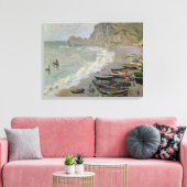 Claude Monet | Etretat, Strand und Porte d'Amont Leinwanddruck (Insitu (Wohnzimmer))