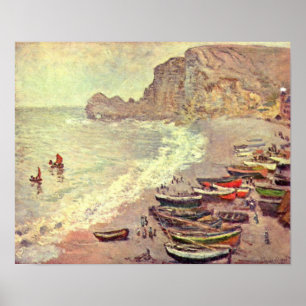 Claude Monet - Etretatstrand und Porte dAmont Poster