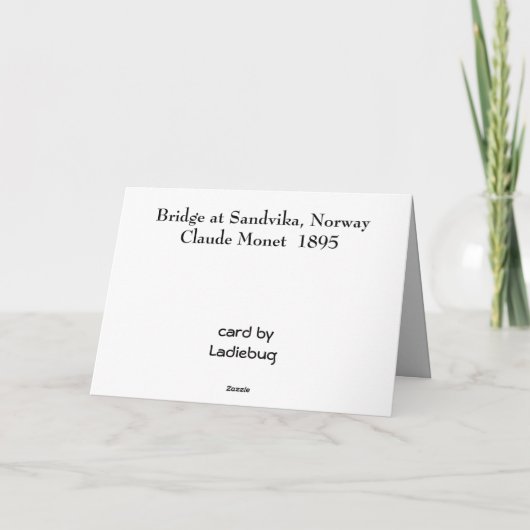 Claude Monet Feiertagskarte (Rückseite)