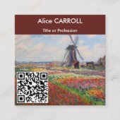 Claude Monet - Feld der Tulipen, Holland - QR-Code Quadratische Visitenkarte (Vorderseite)