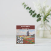 Claude Monet - Feld der Tulipen, Holland - QR-Code Quadratische Visitenkarte (Stehend Vorderseite)