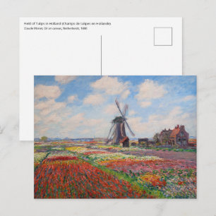 Claude Monet - Feld der Tulpen in Holland Postkarte