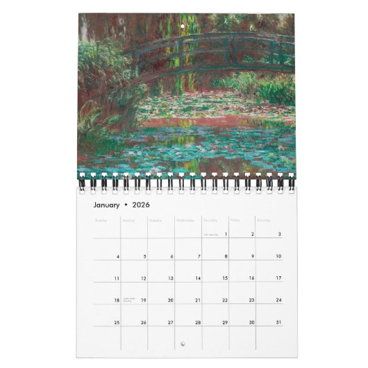 CLAUDE MONET FINDE ART CALENDAR KALENDER (Jan 2026)