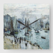 Claude Monet Fischerboote Verlassend Hafen Quadratische Wanduhr (Vorderseite)