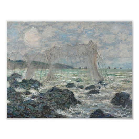 Claude Monet - Fischereinetze in Pourville Fotodruck (Vorne)