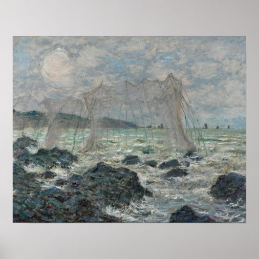 Claude Monet - Fischereinetze in Pourville Poster (Vorne)
