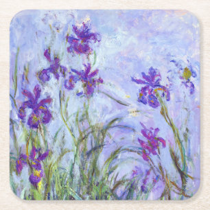 Claude Monet - Flieder-Iris / Iris Mauves Rechteckiger Pappuntersetzer
