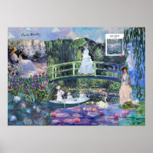 Claude Monet Floral Landscape Collage