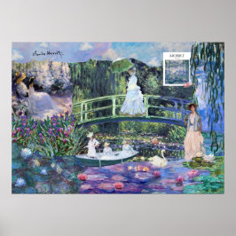 Claude Monet Floral Landscape Collage Poster