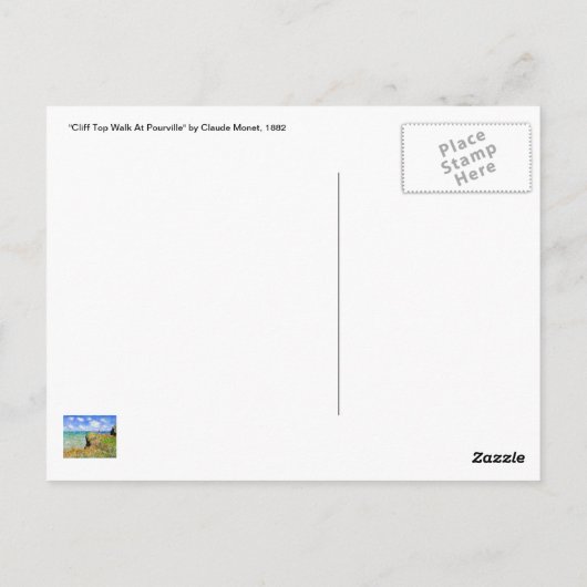 Claude Monet - Französische Clifftop - Impressioni Postkarte (Rückseite)