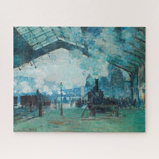 Claude Monet Französische Eisenbahn Kunst, Dichtun Puzzle (Horizontal)