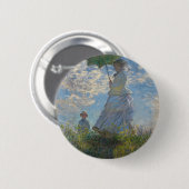 Claude Monet-Frau mit einem Sonnenschirm 1875 Button (Vorne & Hinten)