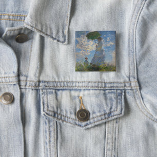 Claude Monet Frau mit einem Sonnenschirm Fine Art Button