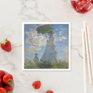 Claude Monet Frau mit einem Sonnenschirm Fine Art Serviette