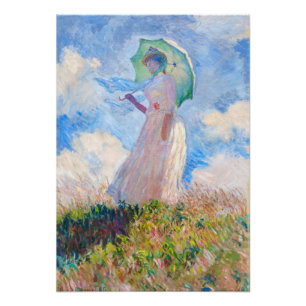 Claude Monet - Frau mit einem Sonnenschirm nach li Fotodruck