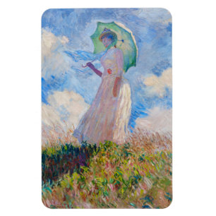 Claude Monet - Frau mit einem Sonnenschirm nach li Magnet