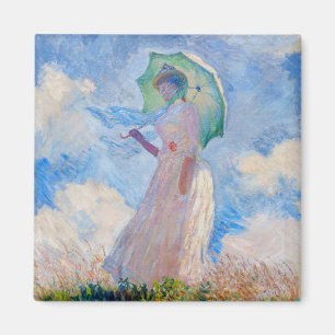 Claude Monet - Frau mit einem Sonnenschirm nach li Magnet