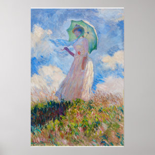Claude Monet - Frau mit einem Sonnenschirm nach li Poster