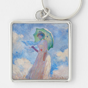 Claude Monet - Frau mit einem Sonnenschirm nach li Schlüsselanhänger