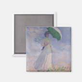 Claude Monet | Frau mit einem Sonnenschirm rechts Magnet (Vorderseite/Rückseite)