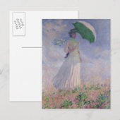 Claude Monet | Frau mit einem Sonnenschirm rechts  Postkarte (Vorne/Hinten)