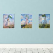 Claude Monet - Frau mit einer Reihe von Parasolen Bilderwand Sets (Holzboden)