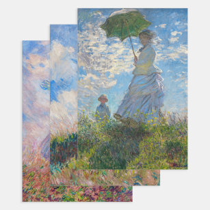 Claude Monet - Frau mit einer Reihe von Parasolen Geschenkpapier Set