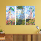 Claude Monet - Frau mit einer Reihe von Parasolen Leinwanddruck (Insitu (Wohnzimmer))