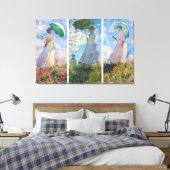 Claude Monet - Frau mit einer Reihe von Parasolen Leinwanddruck (Insitu (Schlafzimmer))