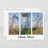 Claude Monet - Frau mit einer Reihe von Parasolen Postkarte (Vorne/Hinten)