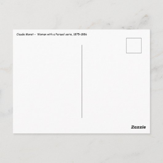 Claude Monet - Frau mit einer Reihe von Parasolen Postkarte (Rückseite)